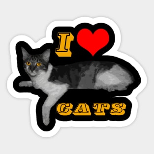 i love cats t-shirt Sticker